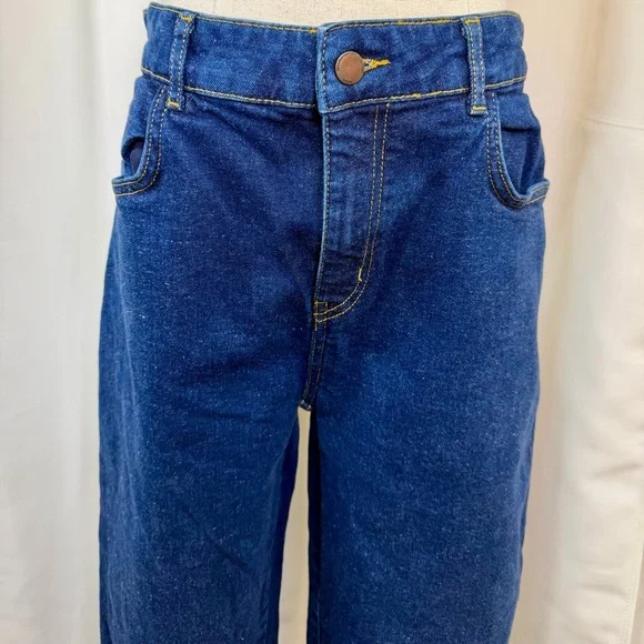 Boden ‘High-Rise Barrel Leg Jeans’ in Indigo Blue Rinse Size 8 Petite - Picture 5 of 15